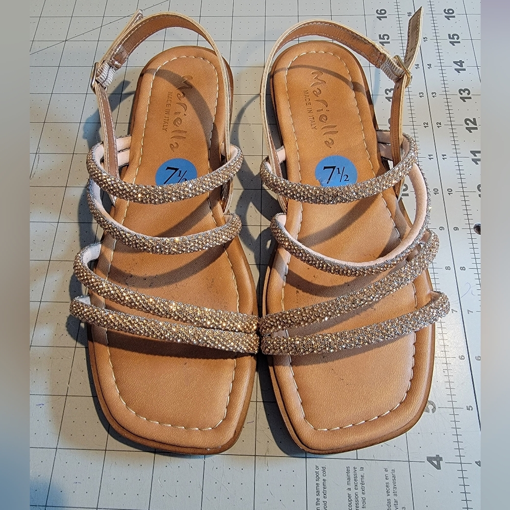 NEW Mariella Sparkles Glitter Sandals Women Size 7.5